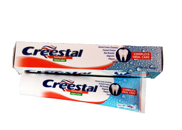 McDaniel Creestal toothpaste packaging